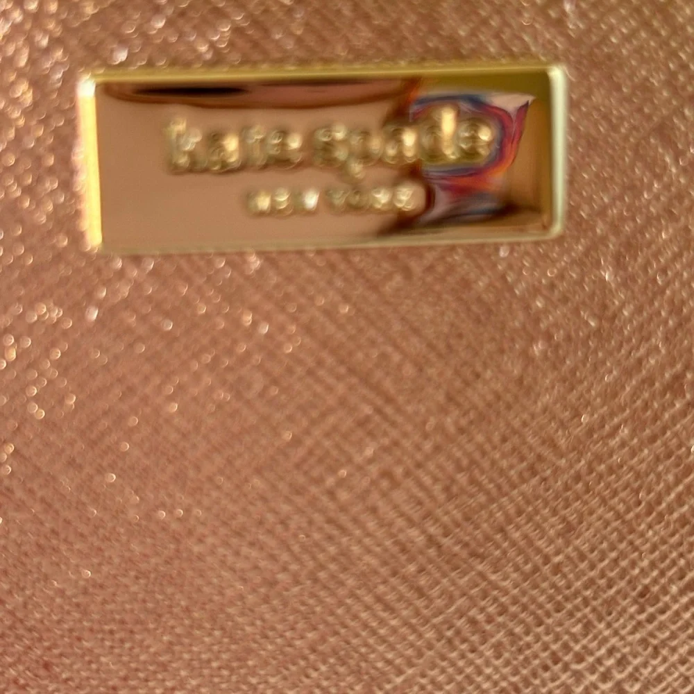 Kate Spade NWOT Rose Gold Zip Around Leather Wallet